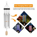 Elegant Solar Lamp Wind Chime Metal Multi-tube Wall Hanging Decor Ornament For Home Living Room